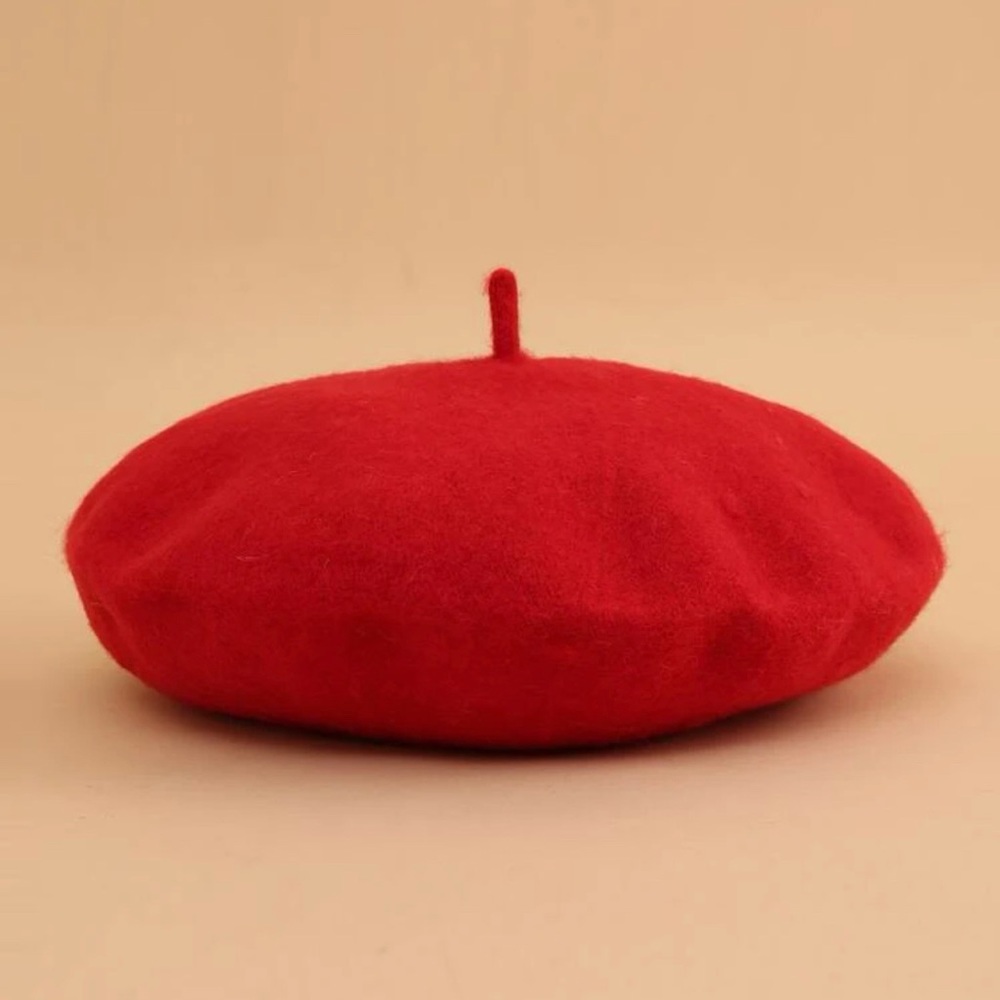Red Soft Beret Hat